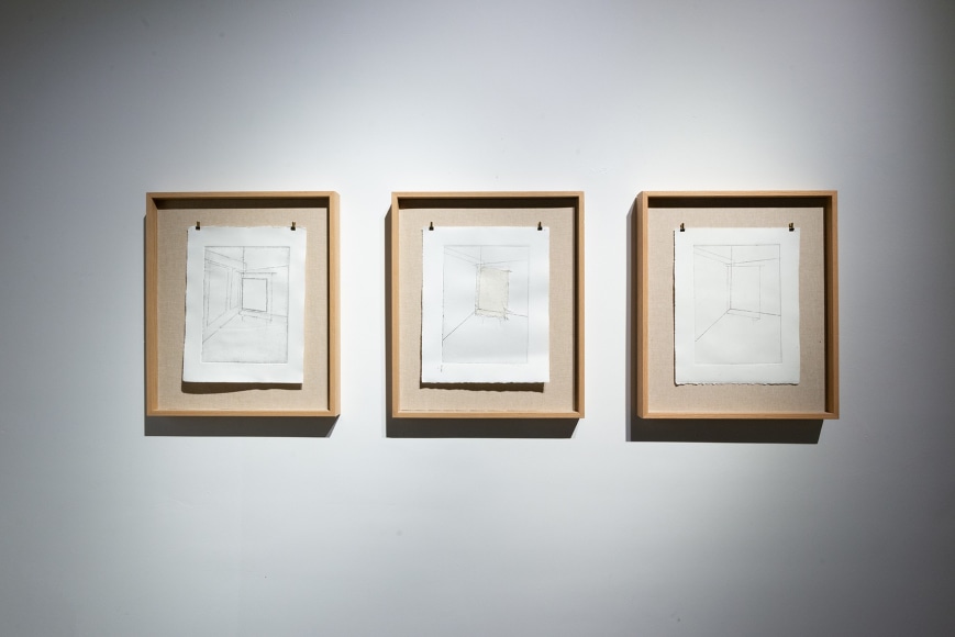 Afra Al Dhaheri, In absence we don&rsquo;t remember, 2015, Intaglio print and cotton mesh on paper,&nbsp;27.5 x 22.5 cm (each)