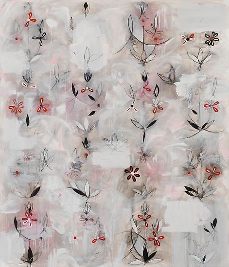 Kamrooz Aram, Resistant Forms in Uncertain Space (Palimpsest #27), 2013, Oil, oil pastel and wax pencil on canvas, 213 x 183 cm