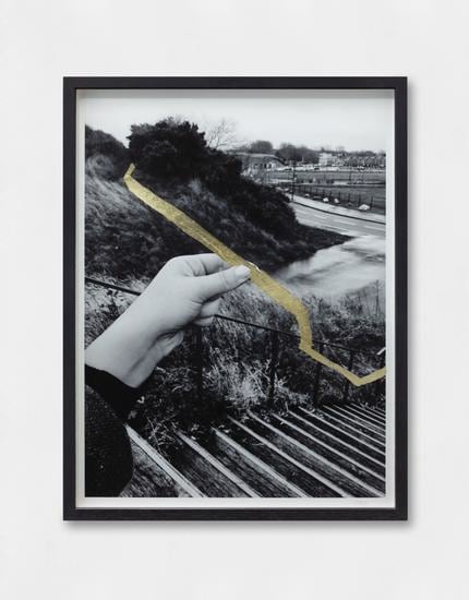 Hera B&uuml;y&uuml;ktaşcıyan, Studies On Threads and Frequencies (detail), 2019, Golden leaf on photographic paper