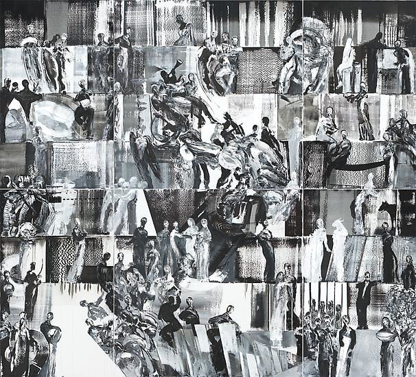 Ahmad Moualla, Untitled, 2008, Mixed media on canvas, 400 x 440 cm