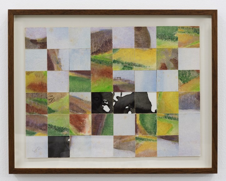 Chaouki Choukini, Paysage Decoup&eacute; recompos&eacute; 9, 1991, Watercolor on paper, 30 x 40 cm
