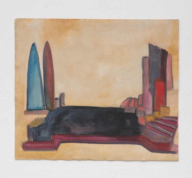 Ana Mazzei, Landscape: black lake, 2023-2024, Oil and pastel on canvas, 50.4 x 58.7 cm