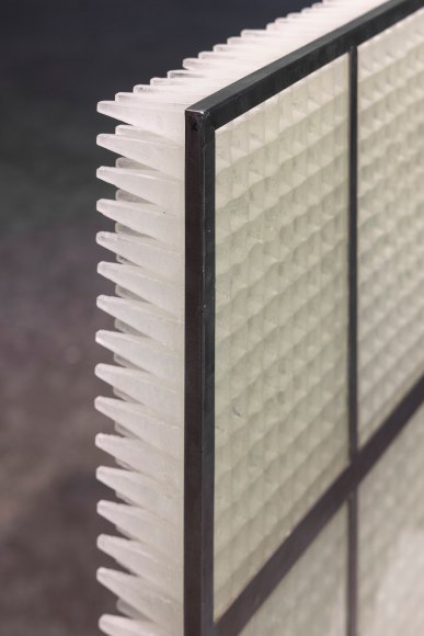 Nazgol Ansarinia, Prism pane No. 3.1 (detail), from the series Instruments of Viewing and Obscurity, 2025