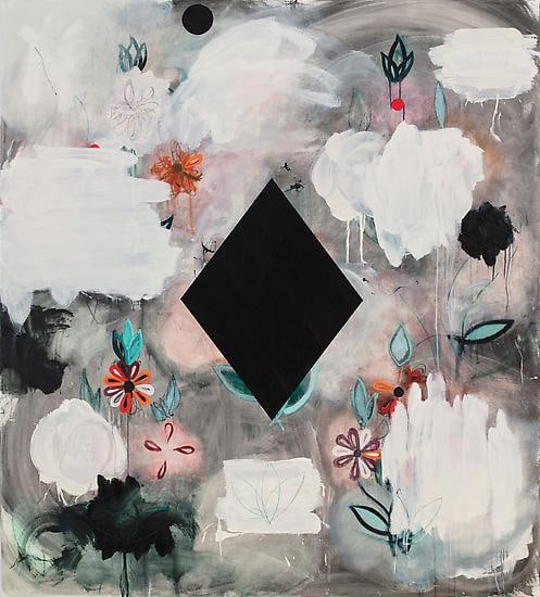 Kamrooz Aram, Year One (Palimpsest #17), 2013, Oil, oil pastel and wax pencil on canvas, 152 x 137 cm