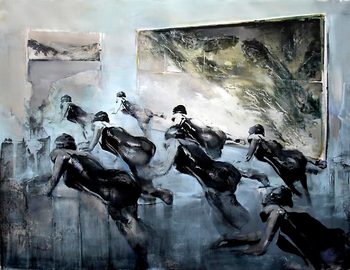 Zsolt Bodoni, Untitled (Ants), 2012, acrylic and oil on canvas, 195 x 250 cm