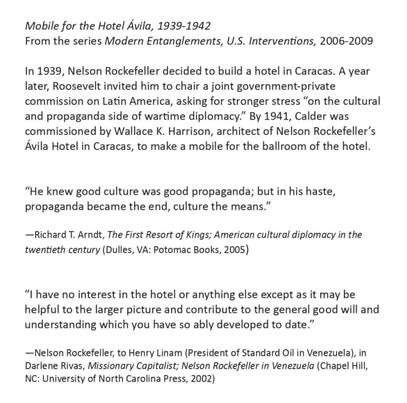 Alessandro Balteo-Yazbeck in collaboration with Media Farzin, Mobile for the Hotel Avila, 1939 - 1942 (wall text)