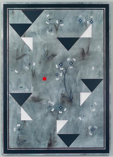 Kamrooz Aram, Ornamental Composition for Social Spaces 16, 2017, Oil, wax, oil crayon and pencil on canvas