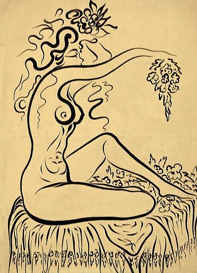 Adham Ismail, Untitled, Ink on carton, 44 x 32 cm