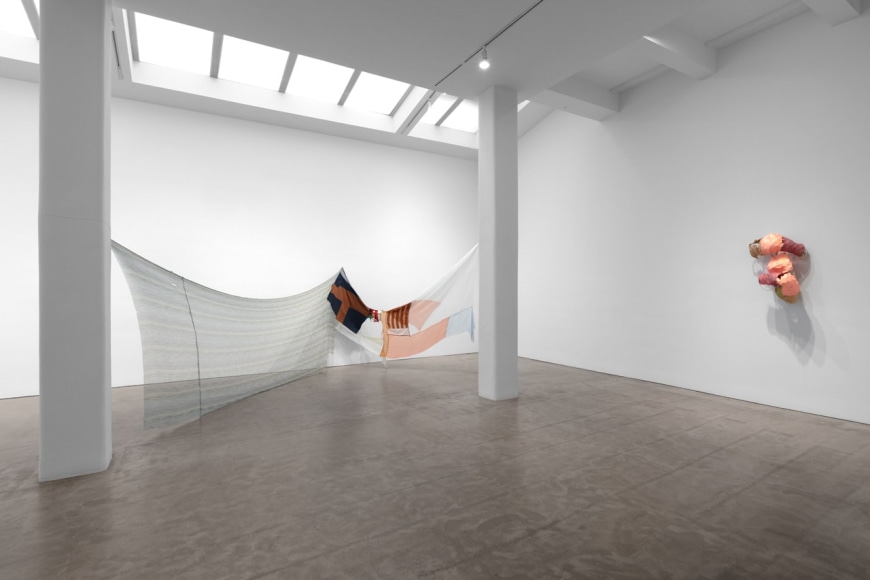 Installation view,&nbsp;Lynda Benglis, Eric N. Mack, Kelley Walker, Paula Cooper Gallery, New York, NY, September 8 &ndash; October 10, 2020.