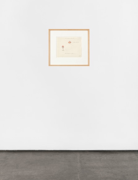 Claes Oldenburg Proposal for a Giant Balloon in the Form of Spaghetti with Sauce &ndash; Shown in Relation to the Giant Ice Bag, 1969-70 graphite and colored pencil on paper 8 x 9 11/16 in. (20.3 x 24.6 cm) frame: 14 7/8 x 16 1/4 in. (37.8 x 41.3 cm)