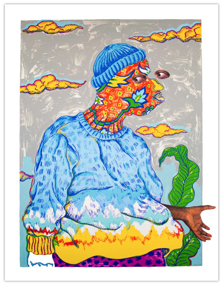 Simphiwe Ndzube  Iqhawe, 2021  46 1/2 x 35 1/16 inches  Edition of 50  742c-SN21