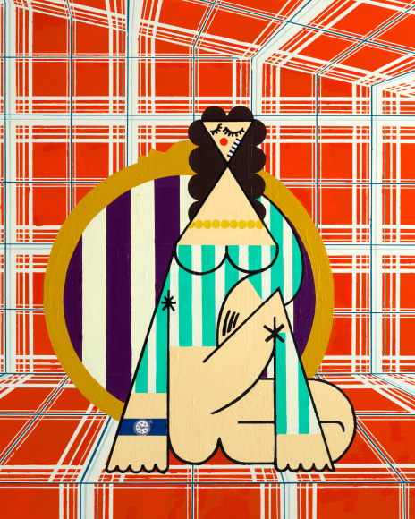 Farah Atassi, Seated Woman, 2021
