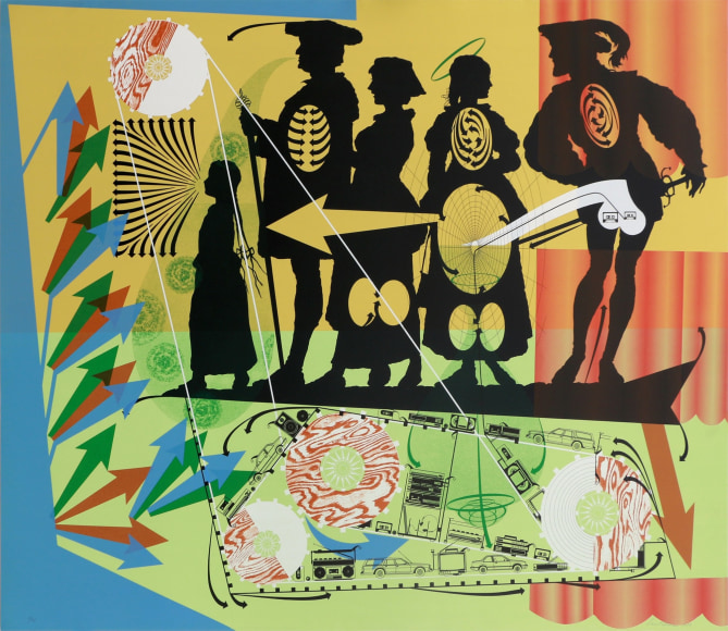 Lari Pittman This Recipe, beloved and despised, continues regardless, 1989 Lithograph, silkscreen, ed. 45