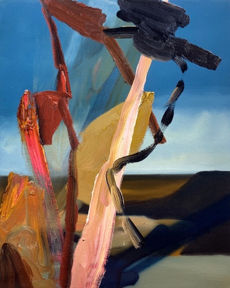 LES ROGERS  Distances Way, 2002  Oil on canvas  20h x 16w x 3/4d in