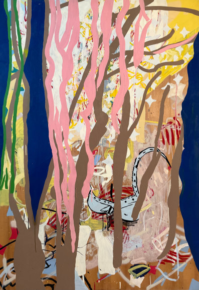 LES ROGERS  For Louise, 1997  Enamel and acrylic on birch plywood  69h x 48w x 1/2d in