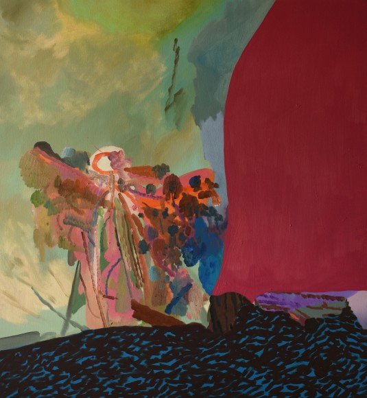 LES ROGERS  Guarded, 2016  Oil on canvas  60h x 60w x 1d in  Collection Gary Lucidon