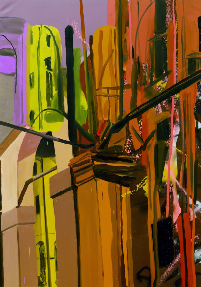 LES ROGERS  Meeting Place, 2008  Oil on canvas  84h x 66w x 1d in