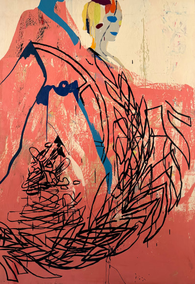 LES ROGERS  Hope You Are, 1997  Enamel and acrylic on birch plywood  69h x 48w x 1/2d in