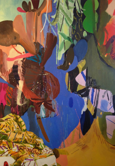 LES ROGERS  We Float, 2015  Oil on canvas  84h x 60w x 1 1/4d in