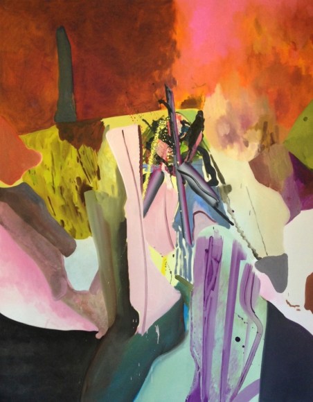 LES ROGERS  Staying Far Behind, 2014  Oil on canvas  84h x 66w x 1 1/2d in  Collection Susan and Michael Hort