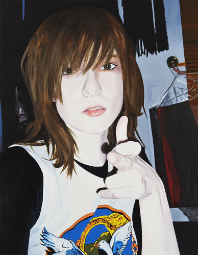 Teach Peace, 2006  Oil on canvas  84h x 66w x 1 1/4d in  LR2006002  Collection Andy and Christine Hall