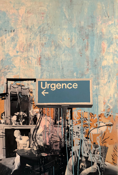 LES ROGERS  Superlast, 1995  Oil and enamel on birch plywood  69h x 48w x 1/2d in