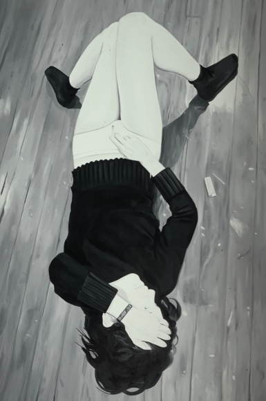 LES ROGERS  Day Comes Back, 2002  Oil on canvas  108h x 72w x 1 1/4d in