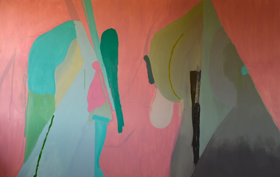 LES ROGERS  Either/Or, 2016  Oil on canvas  84h x 132w x 1 1/4d in  Collection Patrick Milling Smith, New York