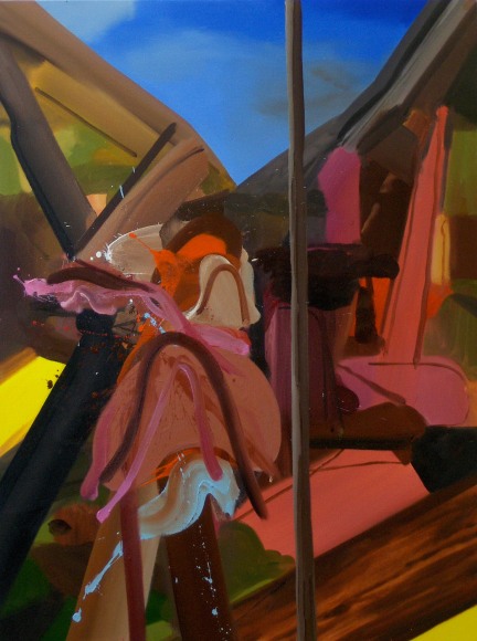 LES ROGERS  Mapped, 2010  Oil on canvas  48h x 36w x 1d in