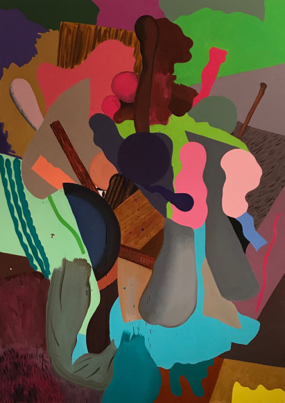 LES ROGERS  Suddenly, 2018  Oil on canvas  84h x 60w x 1 1/4d in  Collection New York