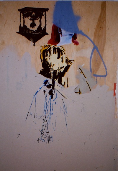 LES ROGERS  Song As Plank, 1995  Oil, enamel, spray enamel and stain on birch plywood  69h x 48w x 1/2d in  Collection Ranbir Singh