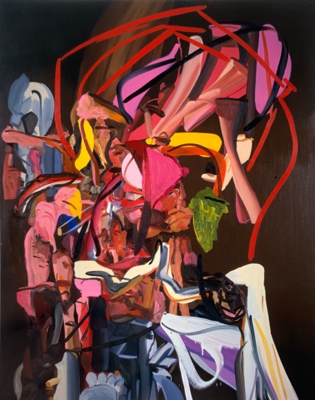 Fast Virgins, 2005  Oil on canvas  68h x 54w x 1d in  LR2005003  Collection Jerry Speyer