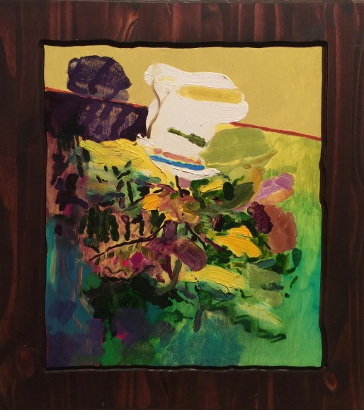 LES ROGERS  Spilt Flower, 2015  Oil and Stain on Wood