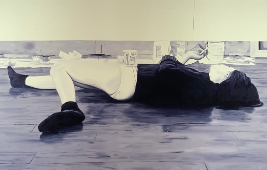 LES ROGERS  All The Time, 2001  Oil on canvas  84h x 132w x 1 1/4d in