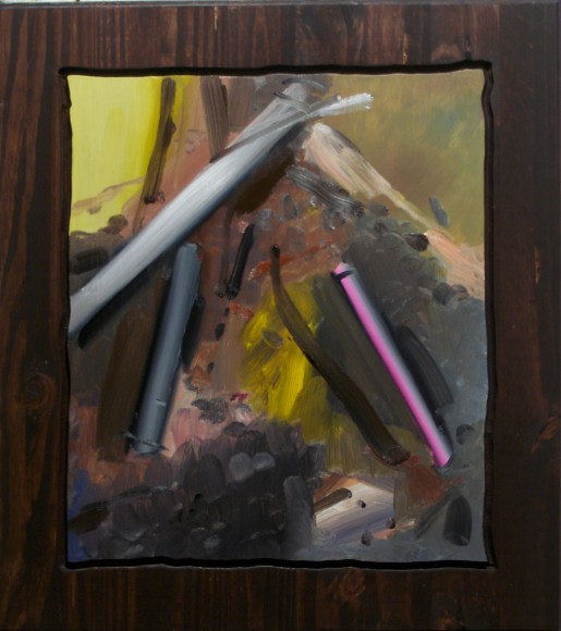 LES ROGERS  October 10th, 2011, 2011  Oil and Stain on Wood  26h x 24w x 1d in  Collection Susan and Michael Hort