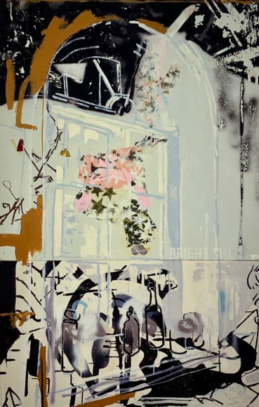 LES ROGERS  Bright Sill, 1996  Enamel, acrylic and spray enamel on birch plywood  75h x 48w x 1/2d in