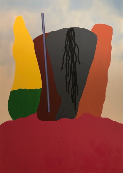 LES ROGERS  Bad Actors, 2018  Oil on canvas  84h x 60w x 1 1/4d in  Collection Seattle