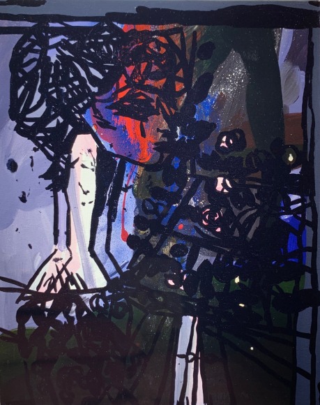 Blind Profession, 2002  Acrylic on canvas  20h x 16w x 3/4d in  LR2002019  Collection Germany