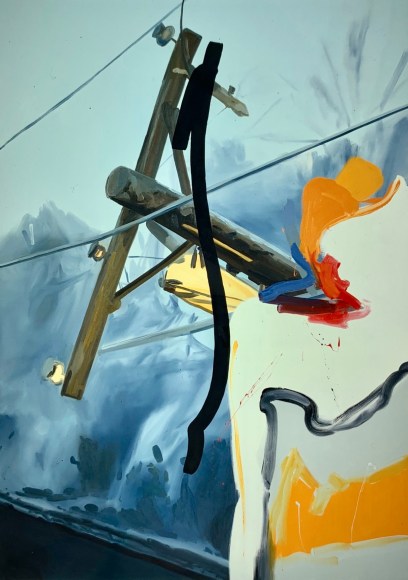 LES ROGERS  Night Plow Radio, 2002  Oil on canvas  84h x 60w x 1 1/4d in