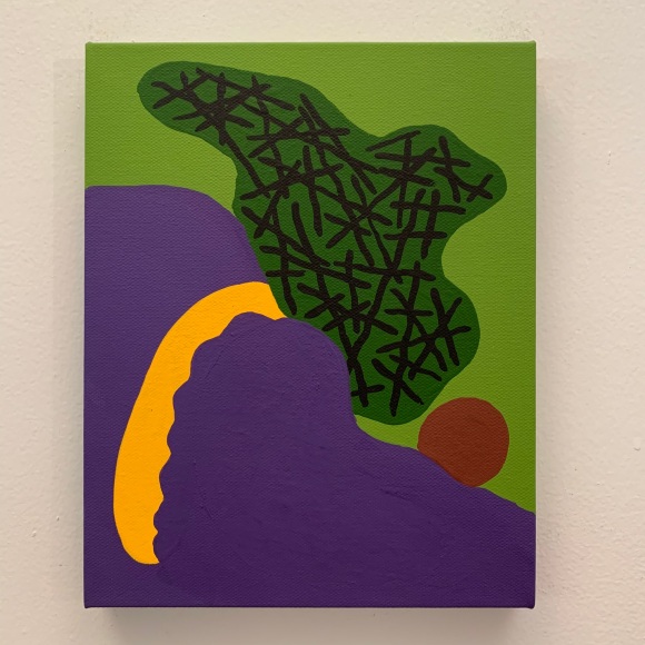 LES ROGERS  Teaser No.106, 2020  Acrylic on canvas  10h x 8w x 3/4d in  Sold