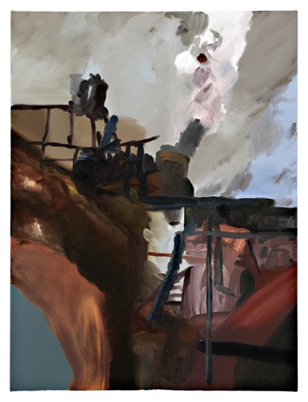 LES ROGERS  Let's Decide, 2008  Oil on canvas  24h x 18w x 3/4d in