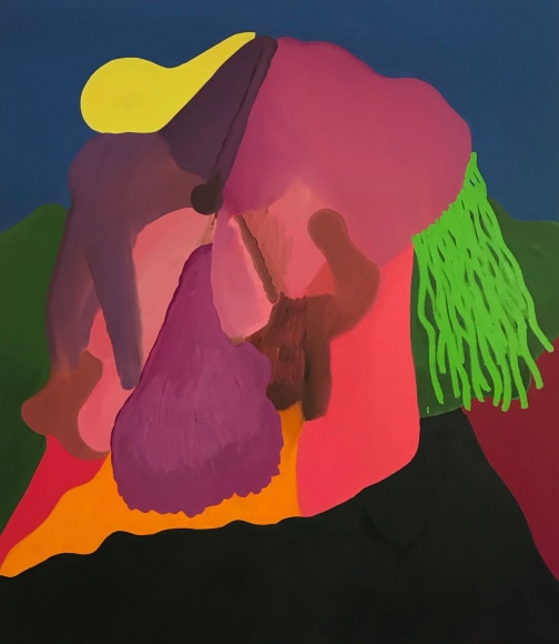 LES ROGERS  Mentor, 2019  Oil on canvas  46h x 40w x 1d in  Collection New York