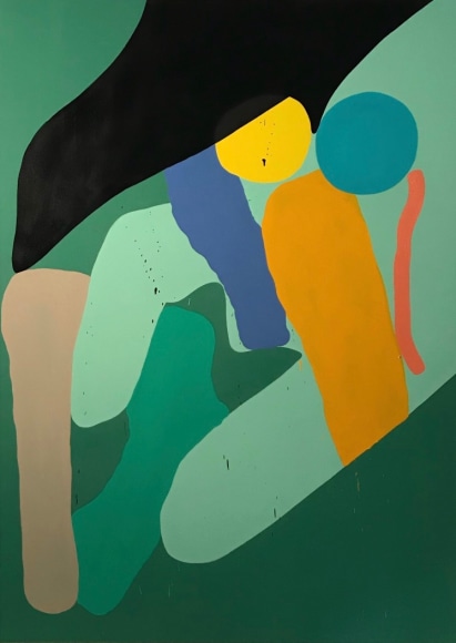 LES ROGERS  Westworld, 2018  Oil on canvas  84h x 60w x 1 1/4d in  Collection Christian and Cristina Cigrang