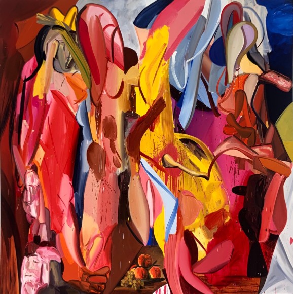 Bliss Bequest, 2005  Oil on canvas  90h x 90w x 1 1/4d in  LR2005004  Collection Andy and Christine Hall