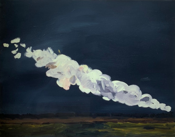 LES ROGERS  Johnny Cash (After Monet), 2002  Oil on canvas  22h x 28w x 3/4d in