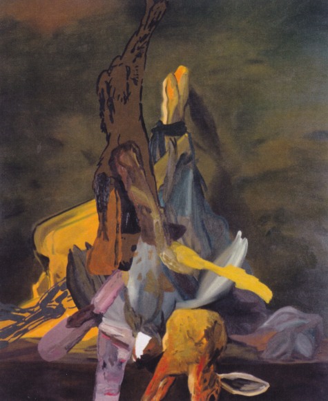 LES ROGERS  Rabbit Test, 2004  Oil on canvas  36h x 29w x 3/4d in