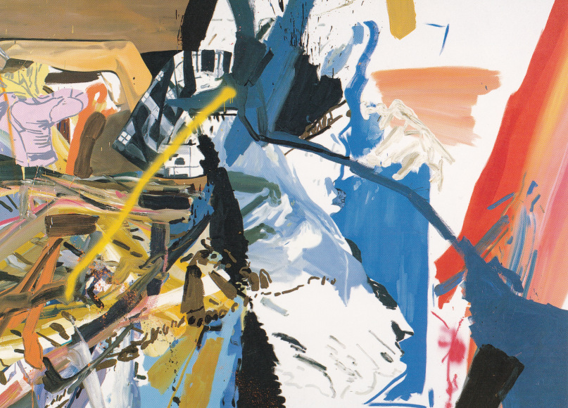 LES ROGERS  Well Lost, 2001  Oil and spray enamel on canvas  96h x 132w x 1 1/4d in