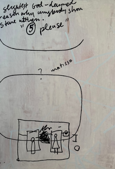 LES ROGERS  Suicide, 1994  Enamel and acrylic on birch plywood  69h x 48w x 1/2d in