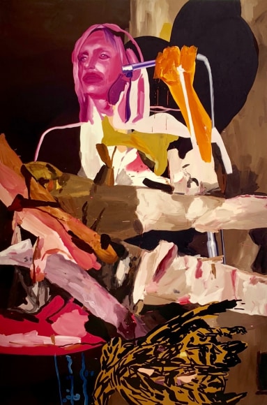 Vicous Lounge, 2004  Oil on canvas  108h x 72w x 1 1/4d in  LR2004024  Collection of the Artist