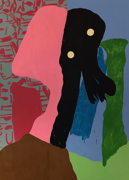 LES ROGERS  Boring, 2018  Oil on canvas  84h x 60w x 1 1/4d in  Collection Katie Mossman, New York